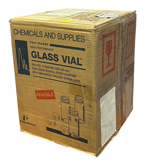 450 NEW PerkinElmer 6000128 20mL HIGH PERFORMANCE GLASS VIALS W/ SCREW CAPS