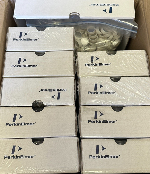 450 NEW PerkinElmer 6000128 20mL HIGH PERFORMANCE GLASS VIALS W/ SCREW CAPS