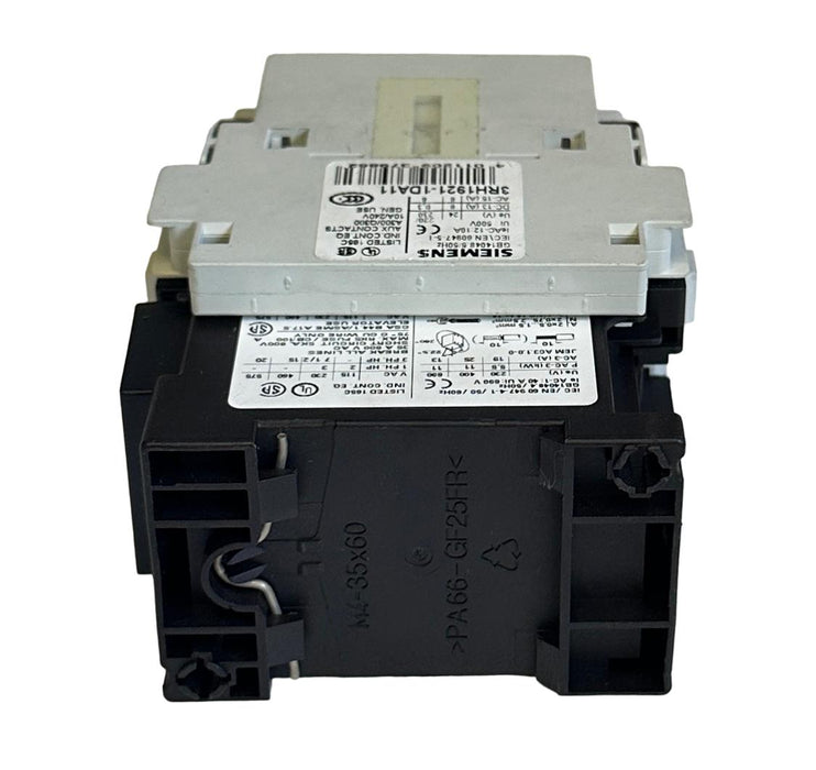 SIEMENS 3RT1026-1BB40 / 3RT10261BB40 SIRIUS CONTACTOR 3-POLE 24VDC 3RH1921-1DA11