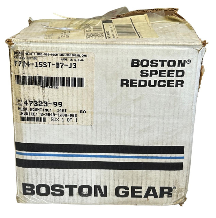 NEW BOSTON GEAR F724-15ST-B7-J3 / F72415STB7J3 WORM GEAR REDUCER 15:1 RATIO