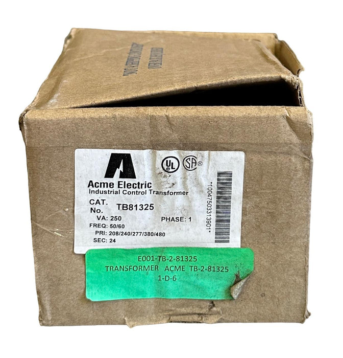 NEW ACME ELECTRIC TB-81325 / TB81325 INDUSTRIAL CONTROL TRANSFORMER 250VA 1PH