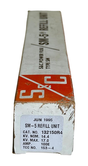 NEW S&C 132150R4 / 153-4  SM-5 POWER FUSE REFILL UNIT 100E 17KV MAX 14.4KV NOM