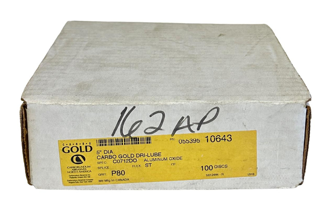 100 NEW CARBO GOLD 055395 10643 5'' C0712DO ALUMINUM OXIDE DISCS P80 GRIT ST