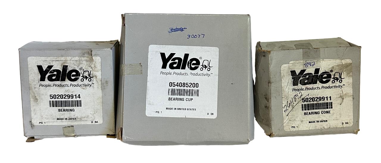 NEW LOT OF YALE FORKLIFT PARTS 502029911 / 502029914 / 054085200 OEM BEARINGS