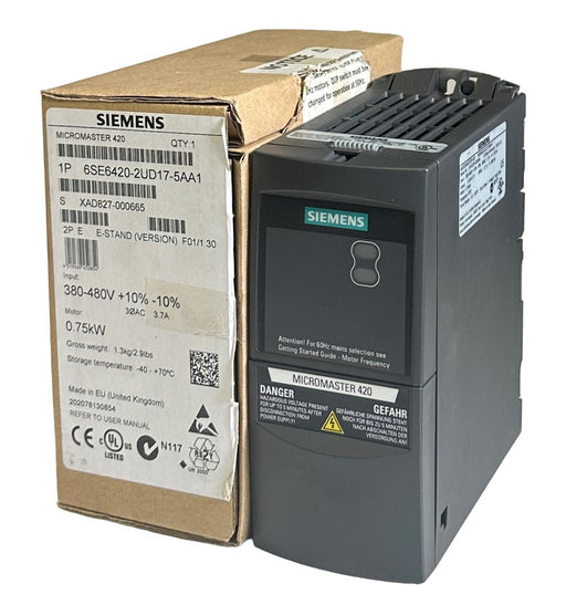 SIEMENS 6SE6420-2UD17-5AA1 / 6SE64202UD175AA1 MICROMASTER 420 0.75kW 480V NSNP