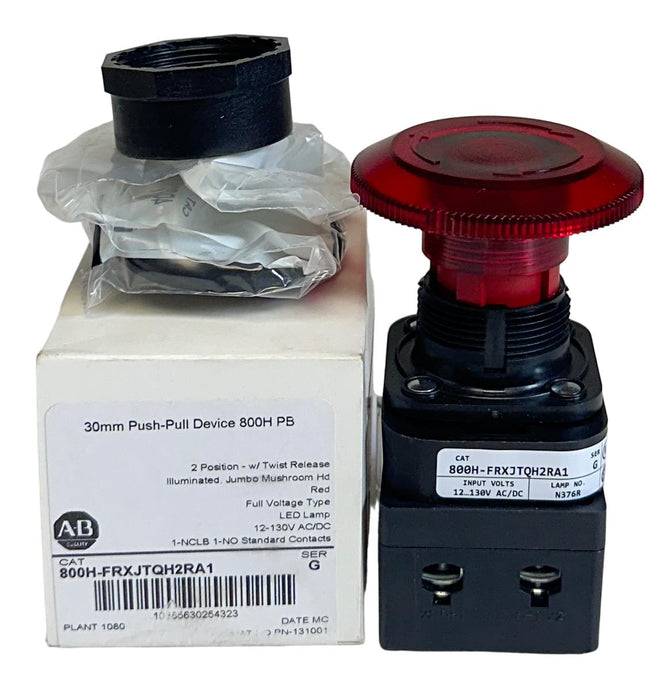 NEW ALLEN BRADLEY 800H-FRXJTQH2RA1 /G 30mm PUSH-PULL DEVICE 800H PUSHBUTTON NSMP