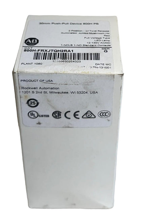 NEW ALLEN BRADLEY 800H-FRXJTQH2RA1 /G 30mm PUSH-PULL DEVICE 800H PUSHBUTTON NSMP