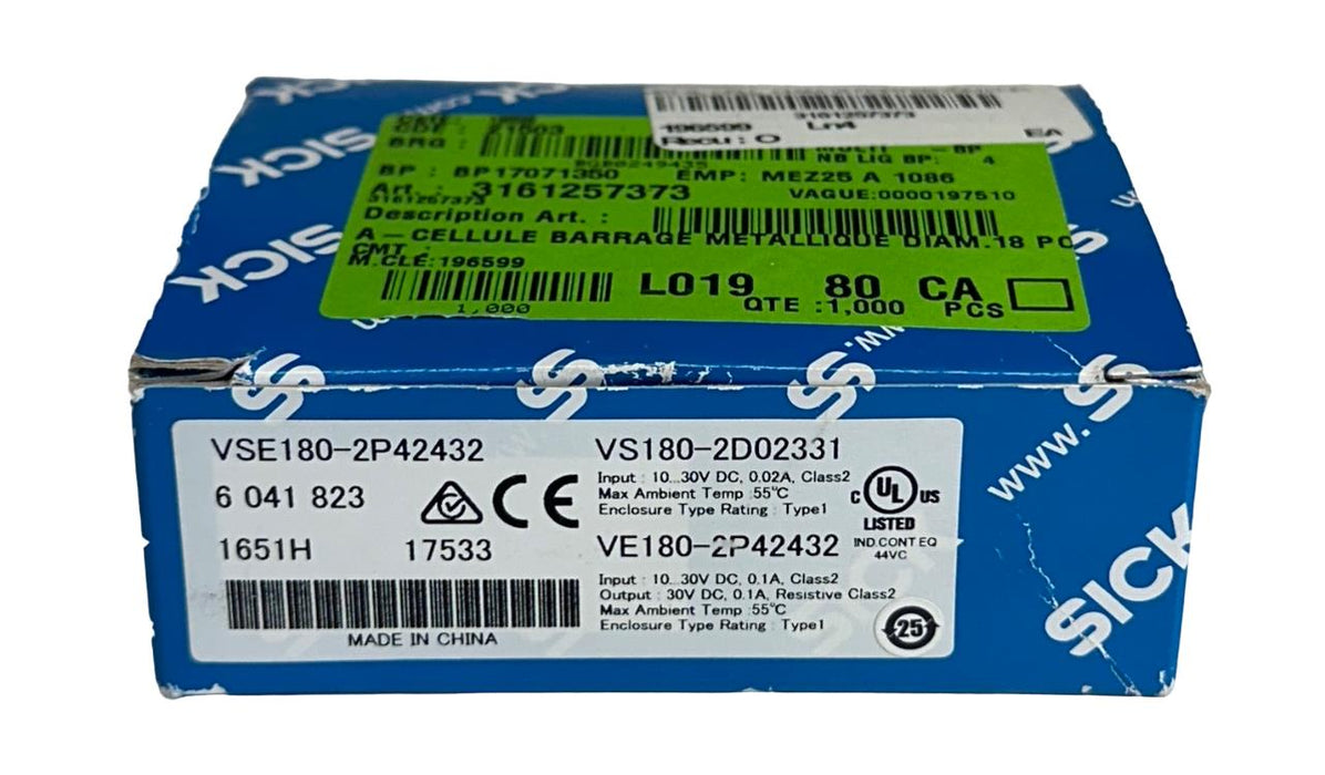 NEW SICK VSE180-2P42432 / 6041823 PHOTOELECTRIC SENSOR 30VDC 100mA 2-PACK NSMP