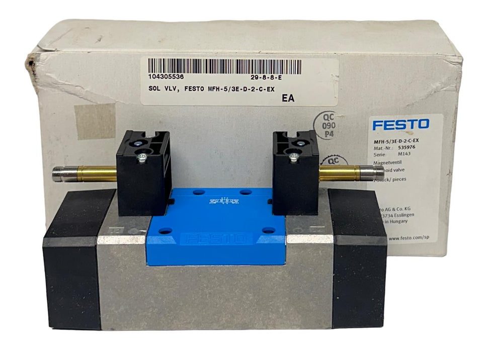 NEW FESTO MFH-5/3E-D-2-C-EX / 535976 ELECTRICAL AIR SOLENOID VALVE 5/3 1MPa NSMP