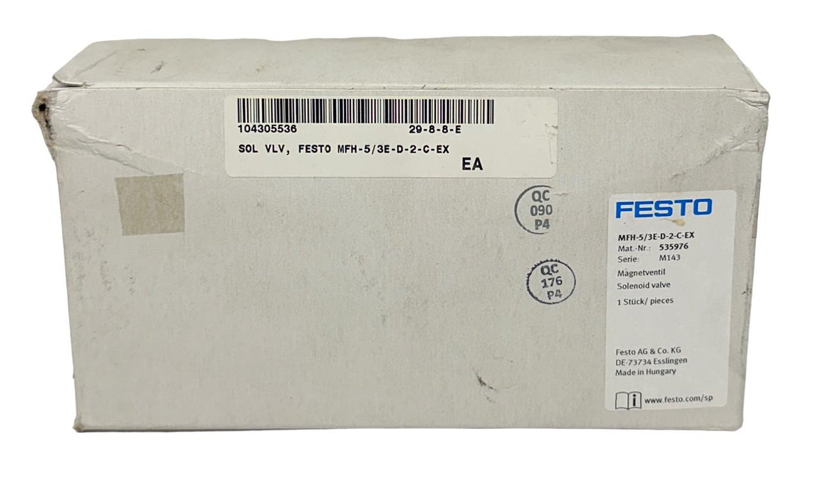 NEW FESTO MFH-5/3E-D-2-C-EX / 535976 ELECTRICAL AIR SOLENOID VALVE 5/3 1MPa NSMP