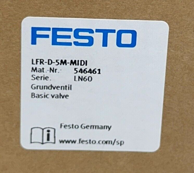 NEW FESTO LFR-D-5M-MIDI / 546461 BASIC VALVE FILTER REGULATOR D SERIES NSMP