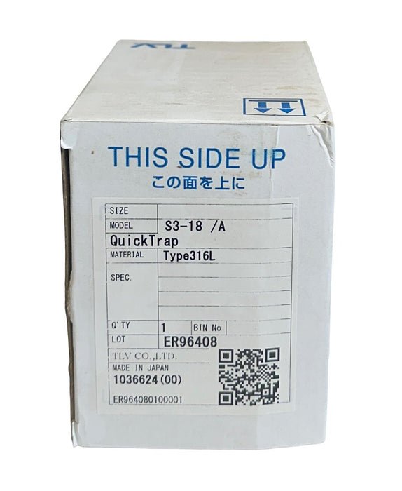 NEW TLV S3-18/A / 1036624 QuickTrap STEAM TRAP TYPE 316L SS NSMP