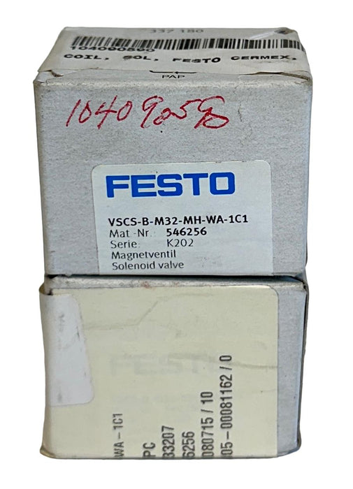 2 NEW FESTO VSCS-B-M32-MH-WA-1C1 / 546256 SOLENOID VALVES 24VDC 1.8W NSMP