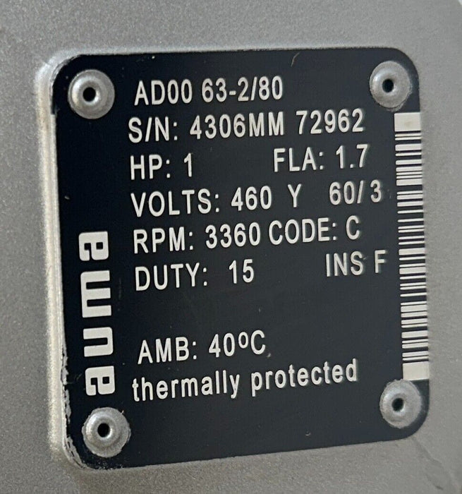 NEW AUMA ACTUATORS SA07.5 / SA075 / AD00 63-2/80 MULTI-TURN ACTUATOR 1HP NSNP