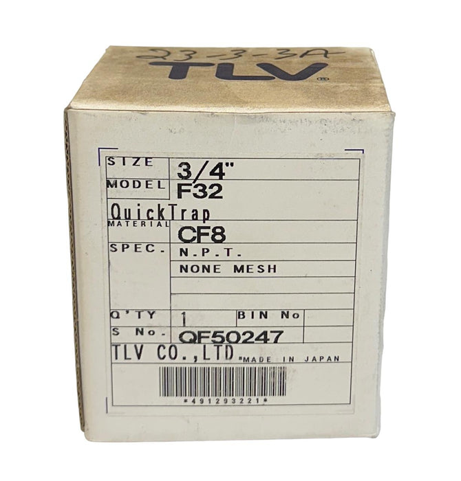 NEW TLV MODEL F32 QuickTrap 3/4'' STEAM TRAP BODY CF8 SS NSMP