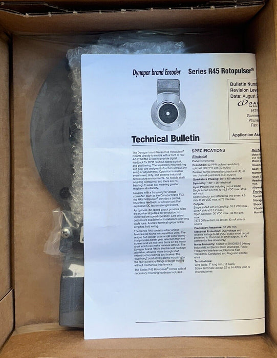 NEW DYNAPAR R4500601111 SERIES R45 Rotopulser INCREMENTAL ENCODER 30VDC NSMP