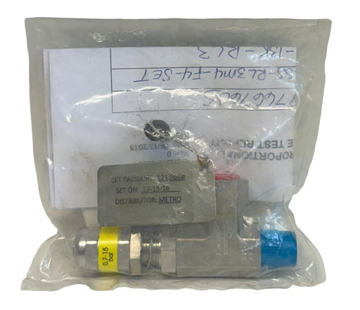 NEW SWAGELOK SS-RL3M4-F4 / SSRL3M4F4 RELIEF VALVE W/ SET 125.9PSIG 316SS NSMP