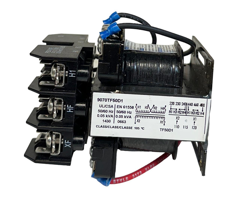 SQUARE D 9070TF50D1 / TF50D1 CONTROL TRANSFORMER 220/480V 0.05kVA 50/60Hz NSNP