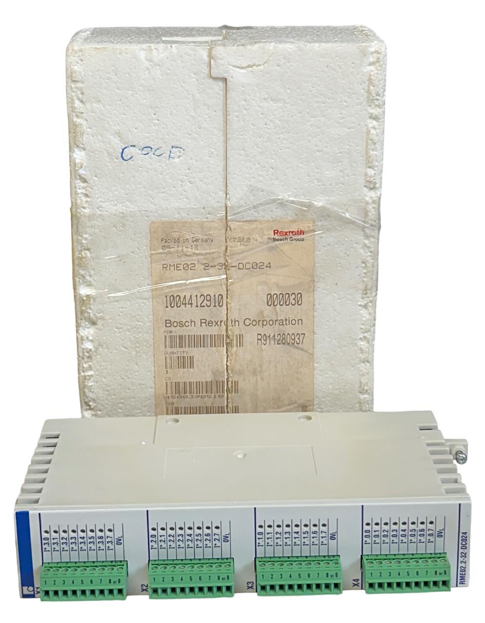 REXROTH RME02.2-32-DC024 / R911280937 INPUT MODULE 24VDC 10mA 4x8 DC I ...