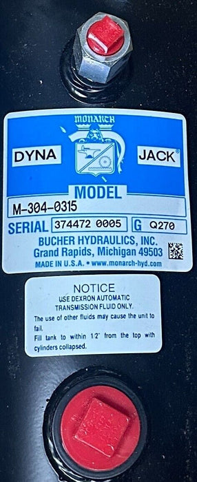 BUCHER HYDRAULICS M-304-0315 / 8120-S MONARCH Dyna-Jack POWER UNIT 24VDC NSMP