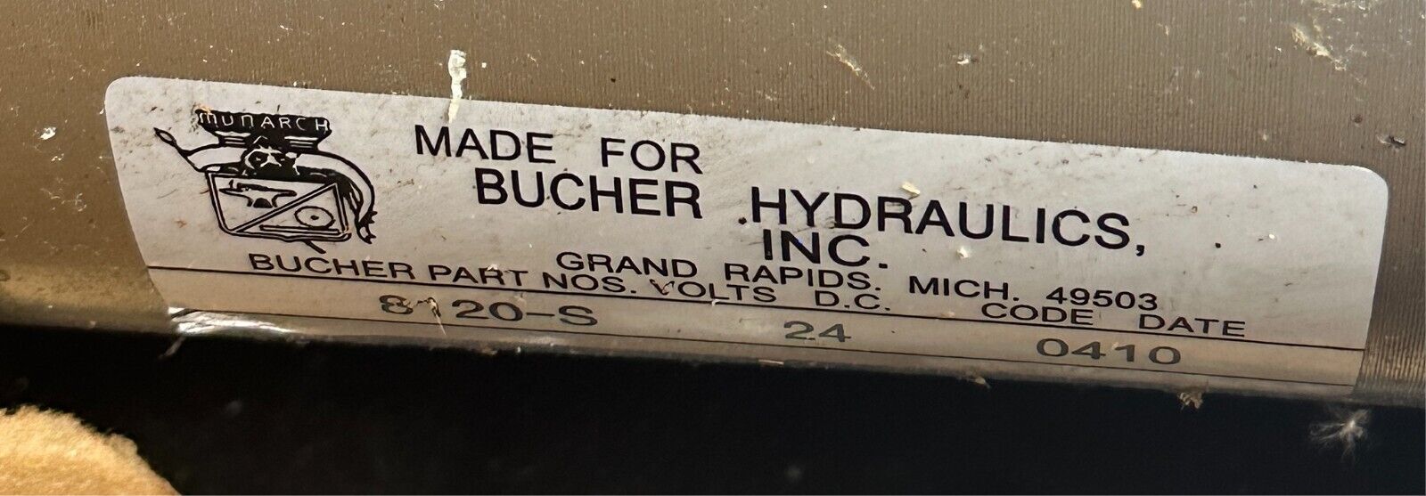 BUCHER HYDRAULICS M-304-0315 / 8120-S MONARCH Dyna-Jack POWER UNIT 24VDC NSMP