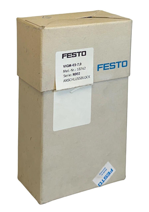FESTO VIGM-03-7,0 / 18742 SINGLE SOLENOID SUB BASE 0.9-10BAR 5561212 NSMP
