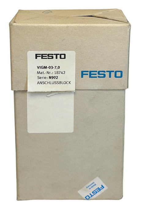FESTO VIGM-03-7,0 / 18742 SINGLE SOLENOID SUB BASE 0.9-10BAR 5561212 NSMP