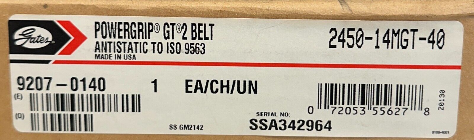 GATES 2450-14MGT-40 / 9270-0140 POWERGRIP GT 2 TIMING BELT 175 TEETH 14mm P NSMP