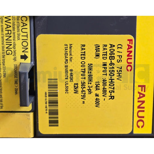 FANUC A06B-6150-H075-R / A06B6150H075 ALPHA i POWER SUPPLY aiPS-75HV 82kW REMAN.