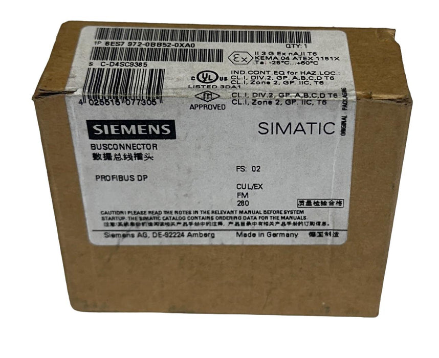 SIEMENS 6ES7 972-0BB52-0XA0 / 6ES79720BB520XA0 SIMATIC PROFIBUS CONNECTOR NSMP