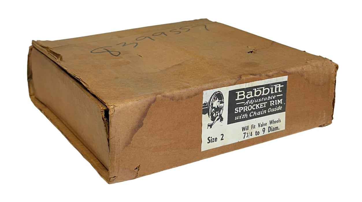 BABBITT SIZE 2 ADJUSTABLE SPROCKET RIM WITH CHAIN GUIDE FITS 7-3/4-9'' DIA NSMP