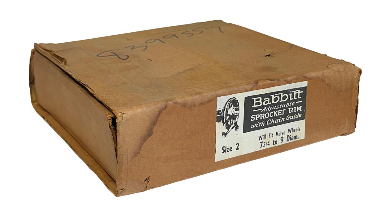 BABBITT SIZE 2 ADJUSTABLE SPROCKET RIM WITH CHAIN GUIDE FITS 7-3/4-9'' DIA NSMP