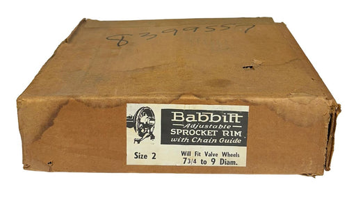 BABBITT SIZE 2 ADJUSTABLE SPROCKET RIM WITH CHAIN GUIDE FITS 7-3/4-9'' DIA NSMP