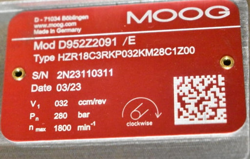 MOOG D952Z2091 /E RKP RADIAL PISTON PUMP HZR18C3 RKP032KM28C1Z00 0514500417 NSNP
