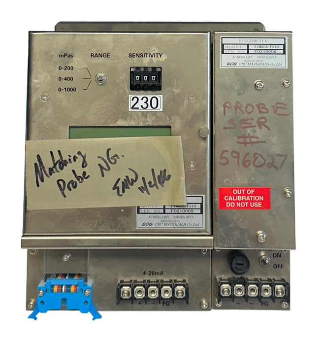 CBC MATERIALS FVM80A-FS10 / FVM80AFS10 VISCOMETER 100-120VAC 50/60Hz 20VA USNP
