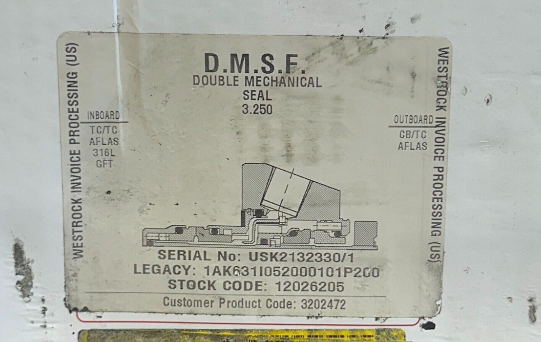 AESSEAL 1AK631I052000101P200 DMSF 3.250'' DOUBLE MECHANICAL SEAL NSFS