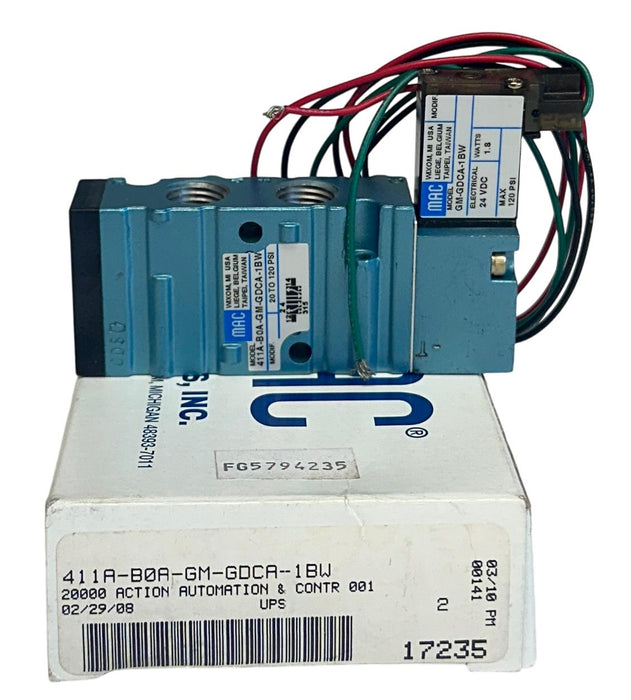 MAC 411A-B0A-GM-GDCA-1BW / 411AB0AGMGDCA1BW SOLENOID VALVE 24VDC 1.8W COIL NSMP