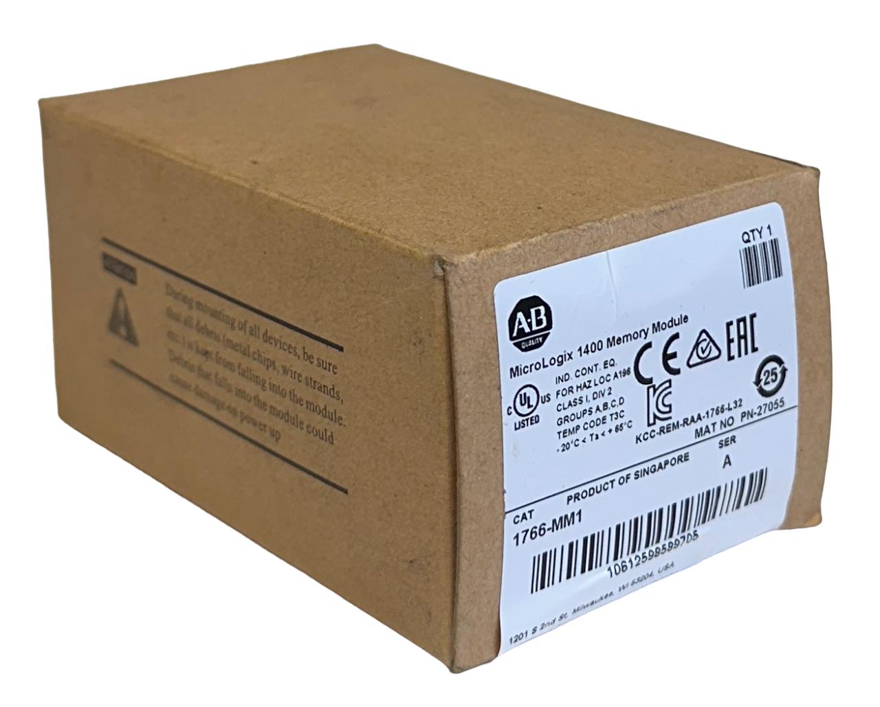 ALLEN BRADLEY 1766-MM1 /A MicroLogix 1400 MEMORY MODULE FOR PROCESSOR NSFS