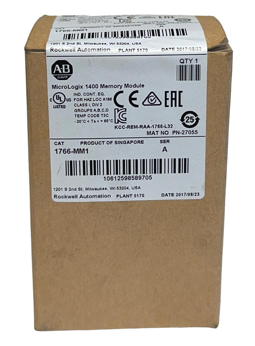 ALLEN BRADLEY 1766-MM1 /A MicroLogix 1400 MEMORY MODULE FOR PROCESSOR NSFS