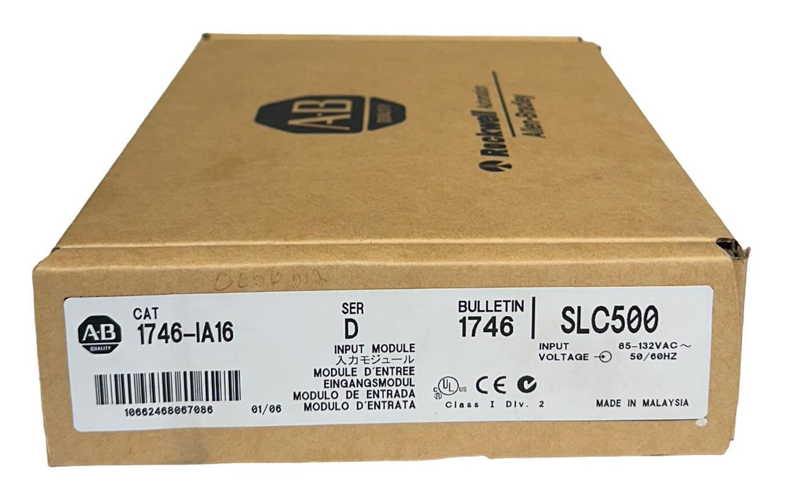 ALLEN BRADLEY 1746-IA16 /D SLC 500 16-PT INPUT MODULE 85-132VAC 1746IA16 NSFS