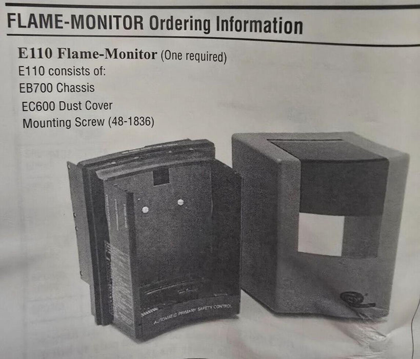 NEW FIREYE E110 FLAME MONITOR CHASSIS (EB700) & COVER (EC600), 120V NSMP
