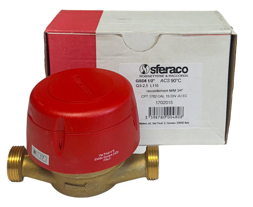 B METERS SFERACO GSD8 / Q3-2,5 WATER METER 1/2'' R100-H R50-V NSMP