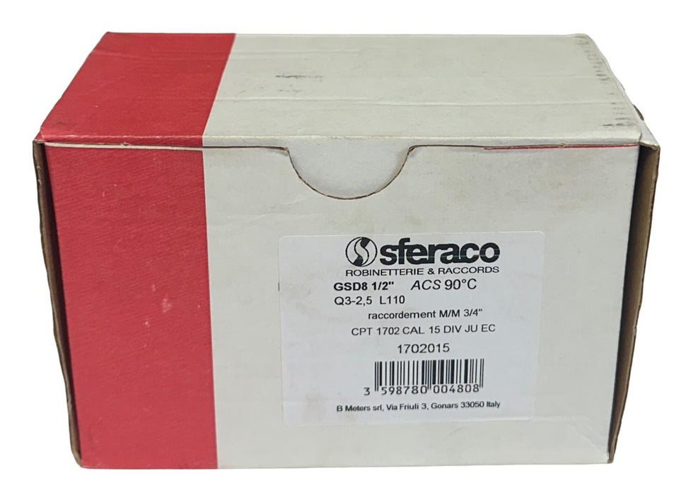 B METERS SFERACO GSD8 / Q3-2,5 WATER METER 1/2'' R100-H R50-V NSMP