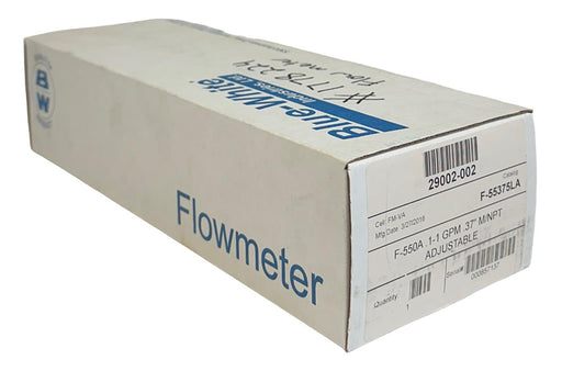 BLUE-WHITE INDUSTRIES 29002-002 / F-55375LA / F-550A FLOW METER .1-1 GPM NSMP