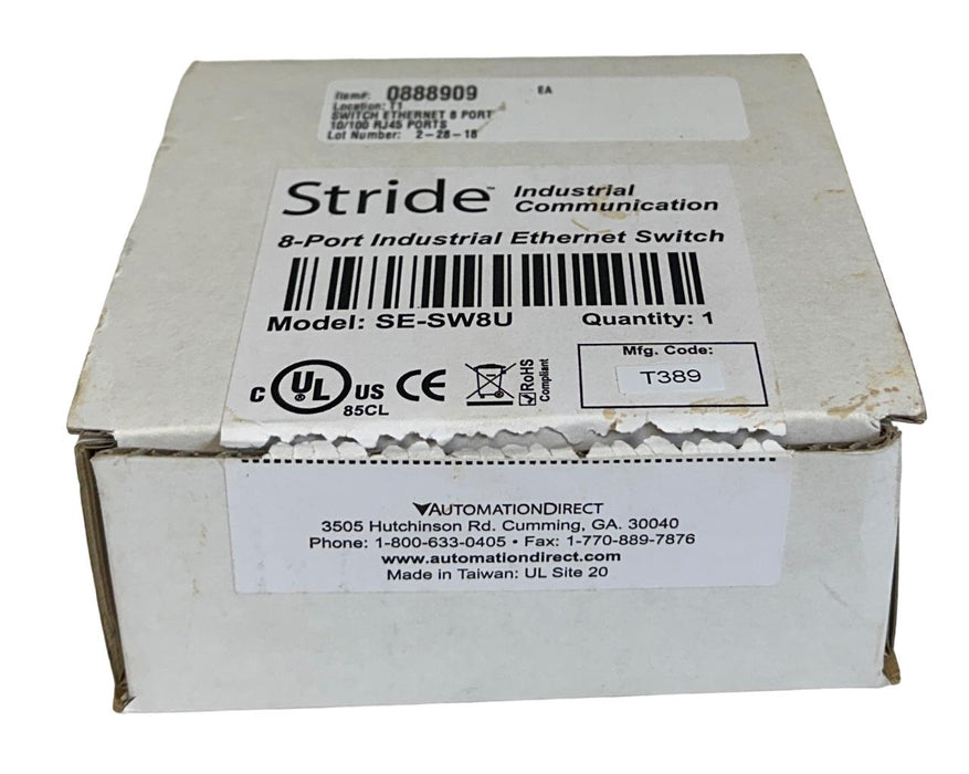 AUTOMATION DIRECT STRIDE SE-SW8U / SESW8U 8-PORT INDUSTRIAL EtherNet SWITCH NSMP