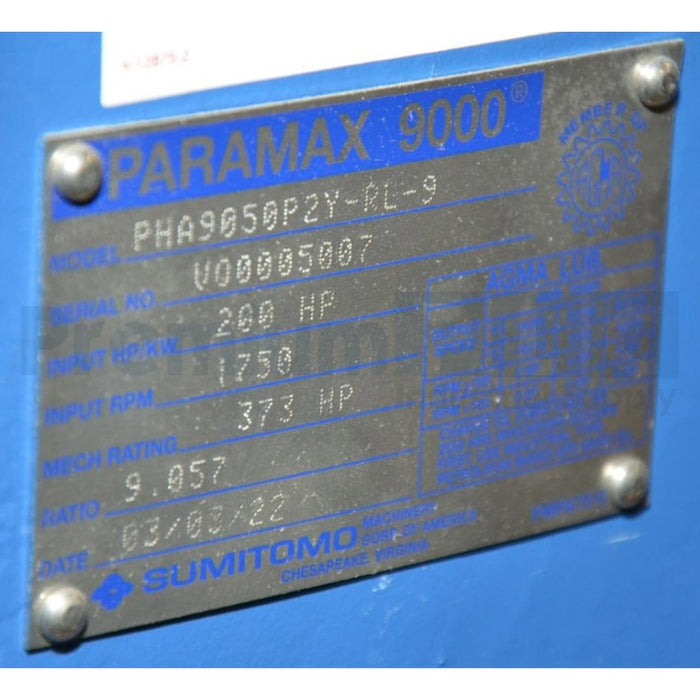 NEW SUMITOMO PARAMAX 9000 PHA9050P2Y-RL-9 REDUCER IN: 200HP  1750RPM 9:1 9.057:1
