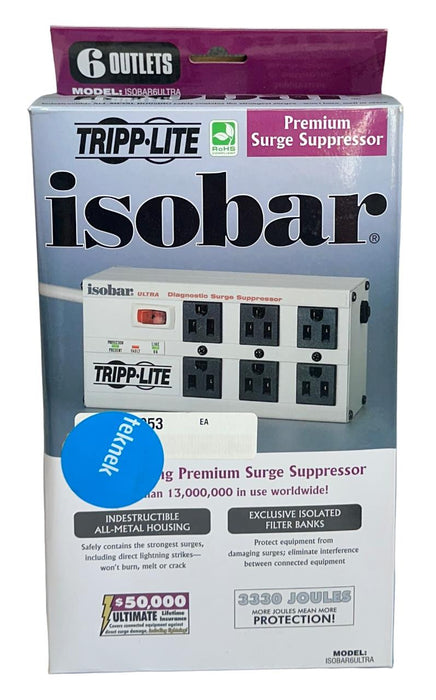 TRIPP-LITE ISOBAR6ULTRA PREMIUM SURGE PROTECTOR 6 AC OUTLETS 3330 JOULES NSMP