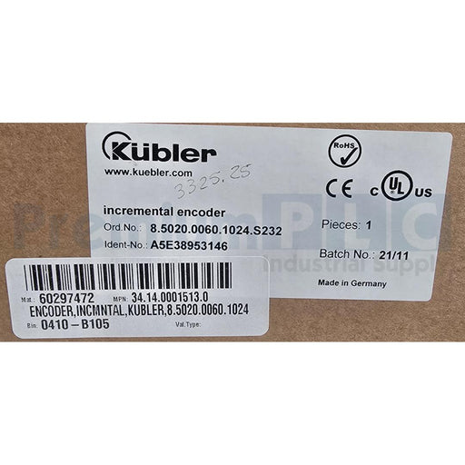 NEW KUBLER 8.5020.0060.1024.S232 / A5E38953146 SENDIX 5020 INCREMENTAL ENCODER