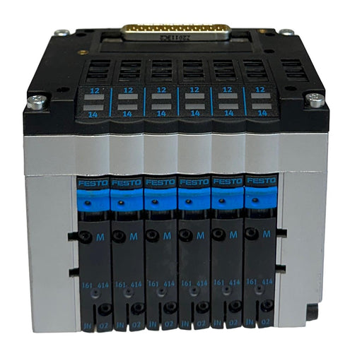 FESTO CPV10-GE-MP-6 / 18254 PNEUMATIC VALVE BLOCK INTERFACE 6-SLOT 24VDC NSNP