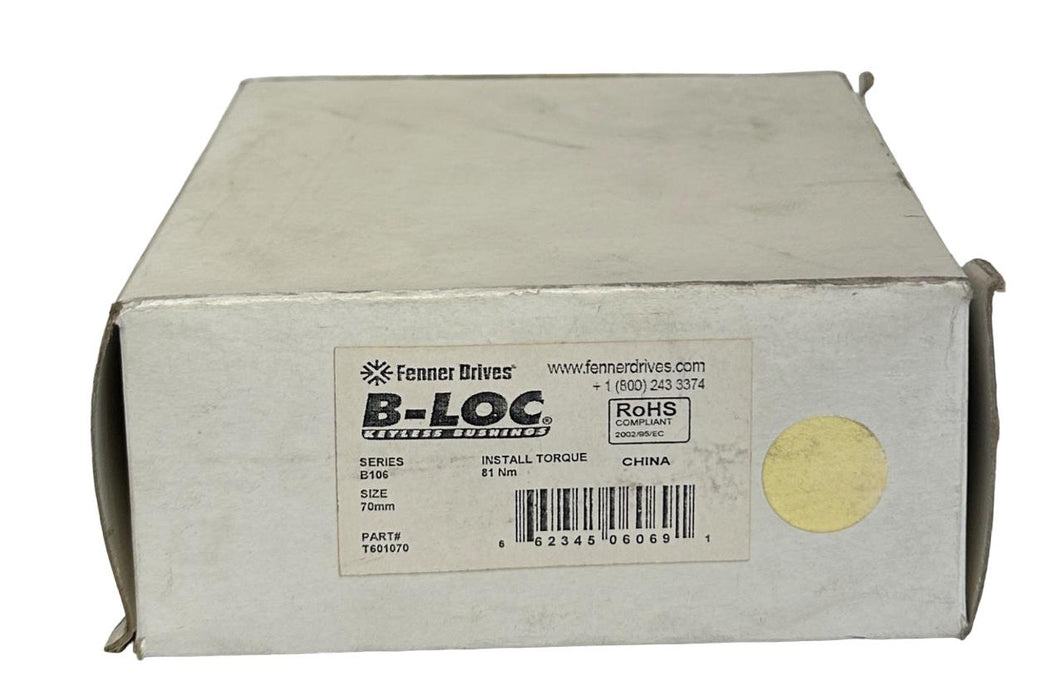 FENNER DRIVES T601070 SERIES B106 B-LOC KEYLESS BUSHING SIZE 70mm 81Nm NSMP